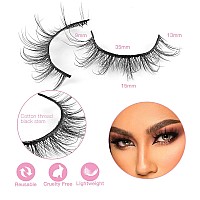 Outopen False Eyelashes Natural Look Short Lashes Cat Eye Wispy Faux Mink Lashes Soft 3D Fake Eye Lashes 10 Pairs Packmanga 9