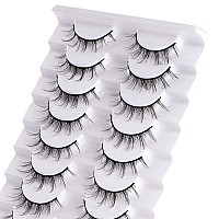 Outopen False Eyelashes Natural Look Short Lashes Cat Eye Wispy Faux Mink Lashes Soft 3D Fake Eye Lashes 10 Pairs Packmanga 9