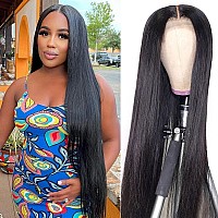 Jubotin 34 Inch Straight Human Hair Wigs For Women 4X4 Lace Clousure Wigs Human Hair Pre Plucked Hd Lace Front Wigs Human Hair N