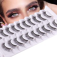 Outopen 3D Mink Lashes Natural Wispy False Eyelashes 15Mm Long Eye Lashes Eye Makeup Toolsnatural 513Mm