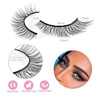 Outopen 3D Mink Lashes Natural Wispy False Eyelashes 15Mm Long Eye Lashes Eye Makeup Toolsnatural 513Mm