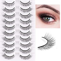 Outopen 3D Mink Lashes Natural Wispy False Eyelashes 15Mm Long Eye Lashes Eye Makeup Toolsnatural 513Mm