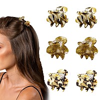 Cobahom 6Pcs 106 Inch Small Hair Clips Mini Claws Clips For Thin Thick Hair Cellulose Acetate Jaw Clips For Hair Styling Tort