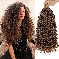 Gogo Curl 24 Inch 8 Packs Curly Crochet Hair For Black Women Brown Color 30 Wavy Beach Curls Crochet Hair Water Wave Go Go Crotc