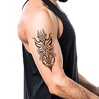 Temporary Tattoos Awlee Waterproof Viking Tribal Totem Long Lasting Fake Tattoo For Men And Women 10 Sheets