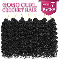 Gogo Curl Crochet Hair 18 Inch 7 Packs Long Curly Crochet Hair For Blcak Women Beach Curl Crochet Hair Deep Wave Crochet Hai