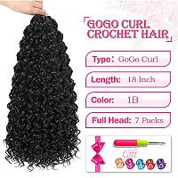 Gogo Curl Crochet Hair 18 Inch 7 Packs Long Curly Crochet Hair For Blcak Women Beach Curl Crochet Hair Deep Wave Crochet Hai