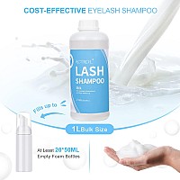 Actrol Eyelash Extension Cleanser Milk 1L Natural Lash Extension Shampoo Professional Eyelid Foaming Cleanser Paraben Sulfate