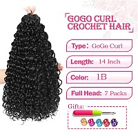 Gogo Curl Crochet Hair 14 Inch 7 Packs Short Curly Crochet Hair For Blcak Women Beach Curl Crochet Hair Deep Wave Crochet Ha