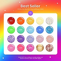 Beetles Gel Polish Set 20 Colors Halloween Nail Polish Glitter Bright Rainbow Collection Sparkle Pink Red Green Blue Gel Base Gl