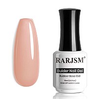 Rarjsm Rubber Base Gel Nail Polish Nude Rose Natural Sheer Pink Jelly Color Extend Elastic Rubber Base Coat Gel Builder In A Bot