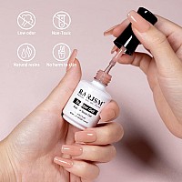 Rarjsm Rubber Base Gel Nail Polish Nude Rose Natural Sheer Pink Jelly Color Extend Elastic Rubber Base Coat Gel Builder In A Bot