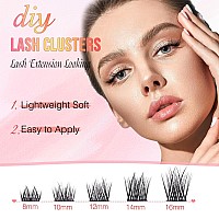 Lash Clusters Emeda Eyelash Clusters 56Pcs Cluster Lashes Lash Extension Clusters Diy Lash Extensions Stable C Curl Lash Cluster