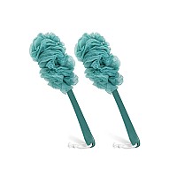 2Pack Back Scrubber For Shower Qewro Loofah On A Stick As Shower Brush Exfoliating Body With Long Handle Loofah Sponge Mens Lo