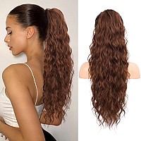 Flufymooz Ponytail Extension 26 Inch Drawstring Ponytail Hair Extensions For Womenlong Curly Wavy Ponytail Natural Wavy Synthe