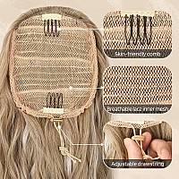 Flufymooz Ponytail Extension 22 Inch Curly Greysilverwhite Mixed Synthetic Heat Resistant For Women