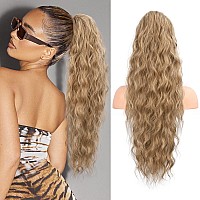 Flufymooz Ponytail Extension 26 Inch Drawstring Ponytail Hair Extensions For Womenlong Curly Wavy Ponytail Natural Wavy Synthe