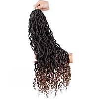 BOHOBABE 24 Inch New Faux Locs With Curly End 6 Packs Soft Locs Crochet Hair 72 Strands Long Natural Crochet Braids (6Packs,T30)