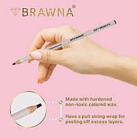 Brawna 6 Pcs Brow Pro Peel Off Pencils With 1 Sharpener Waterproof Eyebrow Mapping Pencil Microblading Supplies Brown