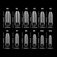 Nail Dual Forms For Polygel 120Pcs Coffin Shape Nail Forms For Builder Gel Reusable 12 Sizes Extension Acrylic Nail Molds Sets