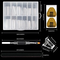 Nail Dual Forms For Polygel 120Pcs Coffin Shape Nail Forms For Builder Gel Reusable 12 Sizes Extension Acrylic Nail Molds Sets