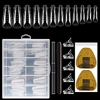 Nail Dual Forms For Polygel 120Pcs Stiletto Shape Nail Forms For Builder Gel Reusable 12 Sizes Extension Nail Molds Sets Poly