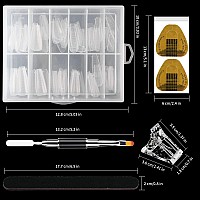 Nail Dual Forms For Polygel 120Pcs Stiletto Shape Nail Forms For Builder Gel Reusable 12 Sizes Extension Nail Molds Sets Poly