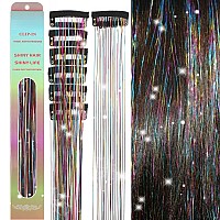 Missuhui Clip In Hair Tinsel 236Inch Fairy Hair Tinsel Clip In Glitter Hair Extensions Hair Tinsel Clips In Hair Extensions Spa