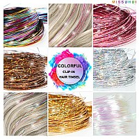 Missuhui Clip In Hair Tinsel 236Inch Fairy Hair Tinsel Clip In Glitter Hair Extensions Hair Tinsel Clips In Hair Extensions Spa