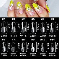 Loveourhome 600Pc Gel X Nail Tips Clear Oval Almond Fake Nails Full Cover Artificial False Fingernails For Gel X Manicure Extens