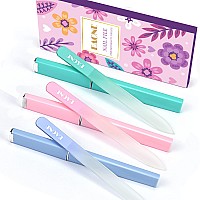 Eaone Glass Nail File With Case 3 Pack Glass Fingernail Files Professional Crystal Diamond Nail Files For Natural Nails Czech G