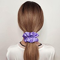 12 Pcs Satin Silk Hair Scrunchies Soft Hair Ties Fashion Hair Bands Hair Bow Ropes Hair Elastic Bracelet Ponytail Holders Hair A