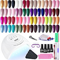 Jodsone Gel Nail Polish Starter Set Ribbon Glitter Gel Nail Summer Light Gel Nail Polish Winter Dark Nail Polish Glossy 36Piece