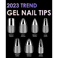 Soft Gel Nail Tips Medium Coffin 120Pcs Pre Buff Full Cover Nail Extenison Tips Half Matte Gel X Nail Tips Bornbyme