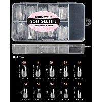 Soft Gel Nail Tips Medium Coffin 120Pcs Pre Buff Full Cover Nail Extenison Tips Half Matte Gel X Nail Tips Bornbyme