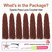 Soft Locs 26 Inch Crochet Hair 7 Packs Faux Locs Crochet Hair Pre Looped Synthetic Curly Soft Faux Locs Crochet Hair Extension G