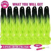 Unionbeauty Black Yellow French Curly Braiding Hair 22 Inch Pre Stretched Bouncy Braiding Hair With Curly Wavy Ends 8 Packs Fren