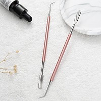 Fvion 2 Pcs Eyelash Lift Tool Stainless Steel Eyelash Separator Tool For Eyelash Eyebrow Perming Tinting Metal Lash Lift Rods