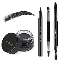 Lavone Eyebrow Stamp Pencil Kit For Eyebrows Makeup Brow Stamp Trio Kit With Waterproof Eyebrow Pencil Eyeliner Eyebrow Pomad