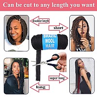 Cookoo 8 Roll Natural Black Brazilian Wool Hair Yarn For Hair Braiding Crochet Hair Senegalese Twisting African Braids Jumbo Bra