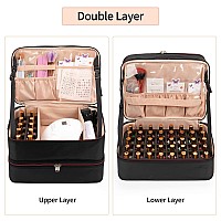 Ethereal Nail Polish Organizer Case Holds 4050 Bottles15Ml05Floz And Nail Lamp Double Layer Nail Polish Storage Bag For N