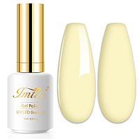 Imtiti Pastel Gel Nail Polish 1 Pcs 05 Fl Oz Creme Light Yellow Gel Polish Soak Off Led Uv Nail Gel Polish Neutral Spring Summ