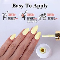 Imtiti Pastel Gel Nail Polish 1 Pcs 05 Fl Oz Creme Light Yellow Gel Polish Soak Off Led Uv Nail Gel Polish Neutral Spring Summ