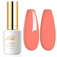 Imtiti Coral Gel Nail Polish 1 Pcs 05 Fl Oz Coral Peach Orange Gel Polish Soak Off Led U V Nail Gel Polish Diy Nail Art Starte