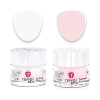 Revel Nail Dip Powder Sheer Pink And French Powder Dip Nail Polish Chip Resistant Dip Nail Powder With Vitamin E And Calcium