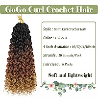 8 Packs Curly Crochet Hair For Women 18 Inch Gogo Curl Crochet Hair Ocean Wave Braiding Hair Soft Water Wave Crochet Hair Synthe