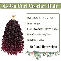 Gogo Curl Crochet Hair 8 Packs Water Wave Crochet Hair 10 Inch Curly Crochet Hair For Women Short Beach Curl Crochet Hair Synthe