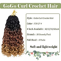 8 Packs Curly Crochet Hair For Women 14 Inch Gogo Curl Crochet Hair Water Wave Crochet Hair Soft Beach Curl Crochet Hair Synthet