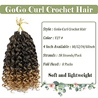 Gogo Curl Crochet Hair For Women 8 Packs Water Wave Crochet Hair 12 Inch Curly Braiding Hair Ocean Wave Crochet Hair Beach Curl