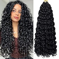 8 Packs Curly Crochet Hair For Women 18 Inch Gogo Curl Crochet Hair Ocean Wave Braiding Hair Soft Water Wave Crochet Hair Synthe